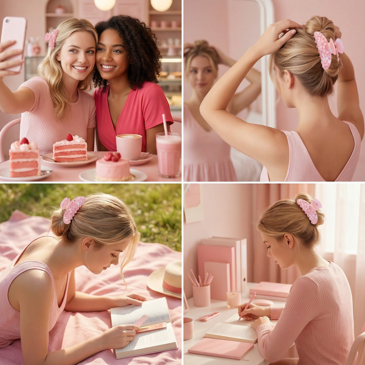 Women's Mermaid Tail Hair Clip -Pink - Slaul