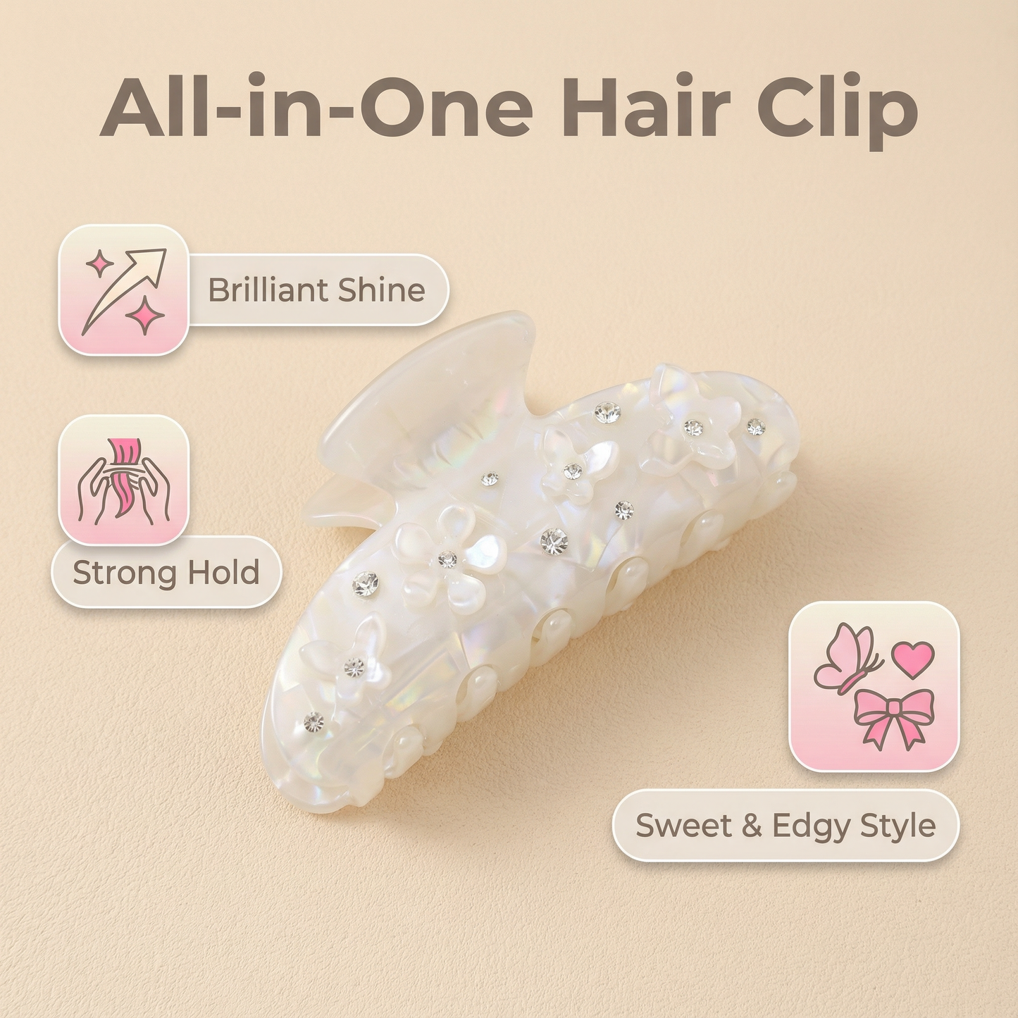 Women's Mermaid Tail Hair Clip - White - Slaul
