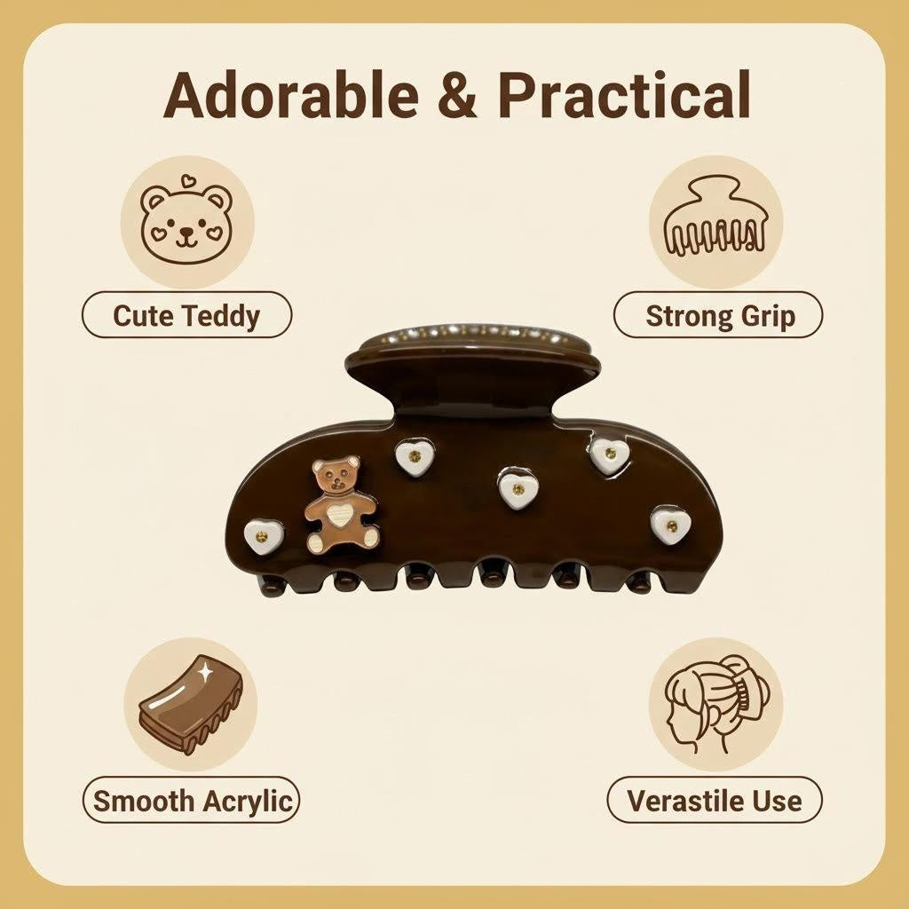 Women's Sweetheart Hair Claw Clip in Toasted Teddy