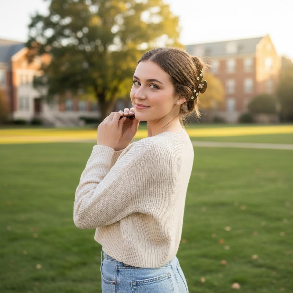 Women's Sweetheart Hair Claw Clip in Toasted Teddy